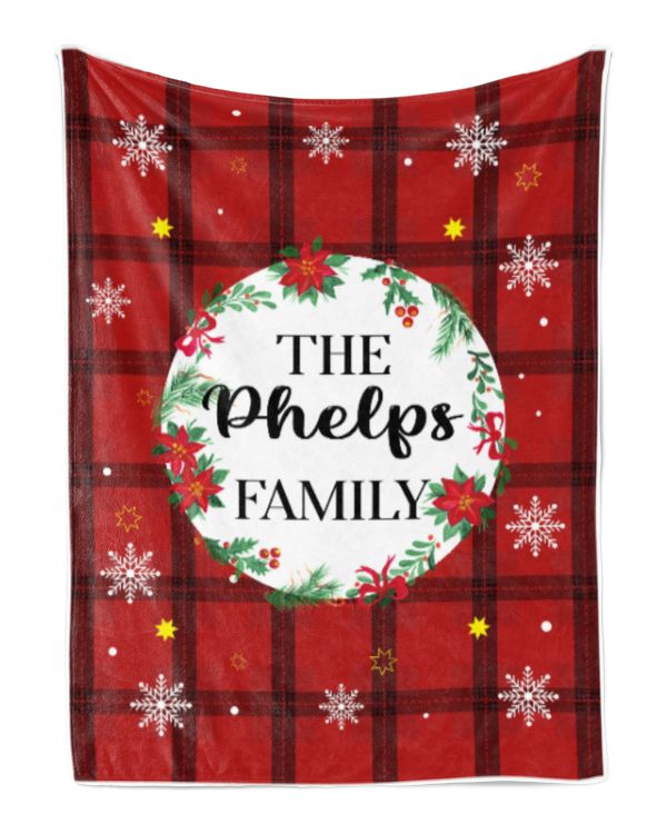 Merry Christmas Fleece Blanket, Personalized Christmas Blanket Gifts for Fbus02997 Phelps XMASBL04