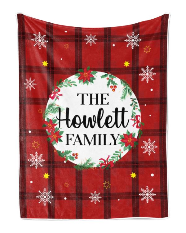 Merry Christmas Fleece Blanket, Personalized Christmas Blanket Gifts for Fbus09876 Howlett XMASBL04