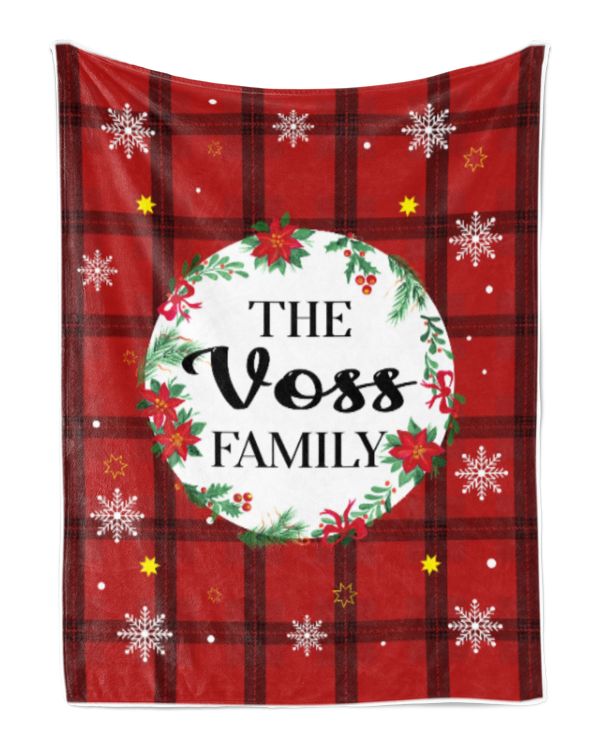 Merry Christmas Fleece Blanket, Personalized Christmas Blanket Gifts for Fbus00749 Voss XMASBL04