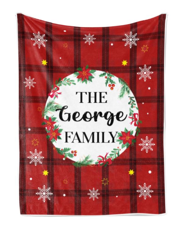 Merry Christmas Fleece Blanket, Personalized Christmas Blanket Gifts for Fbus02439 George XMASBL04