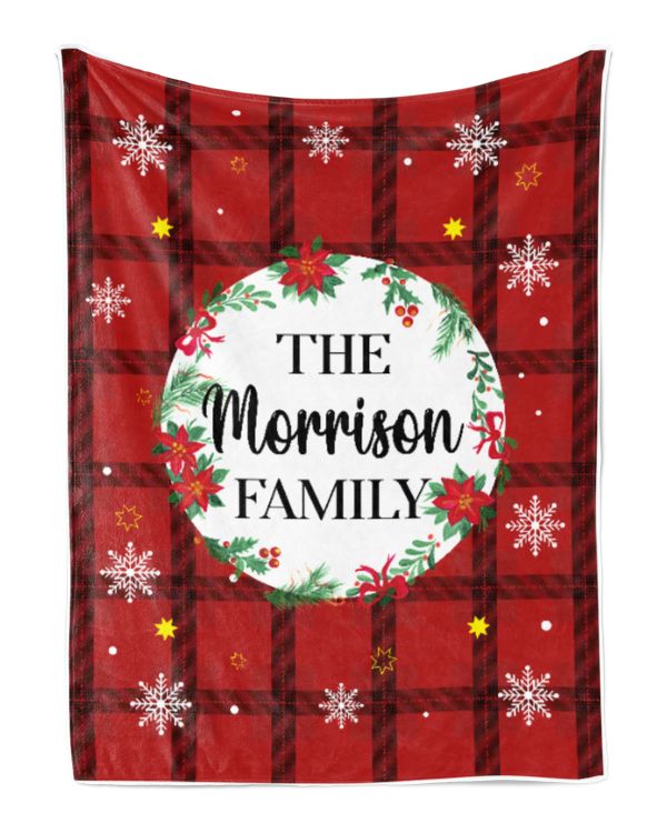 Merry Christmas Fleece Blanket, Personalized Christmas Blanket Gifts for Fbus03952 Morrison XMASBL04