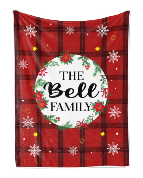 Merry Christmas Fleece Blanket, Personalized Christmas Blanket Gifts for Fbus00746 Bell XMASBL04