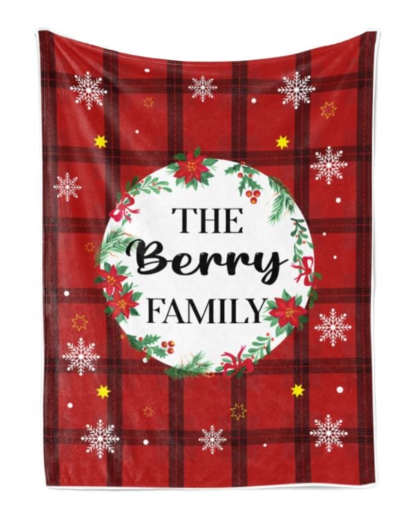 Merry Christmas Fleece Blanket, Personalized Christmas Blanket Gifts for Fbus01294 Berry XMASBL04