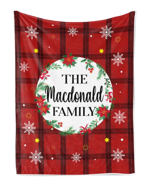 Merry Christmas Fleece Blanket, Personalized Christmas Blanket Gifts for Fbus04731 Macdonald XMASBL04
