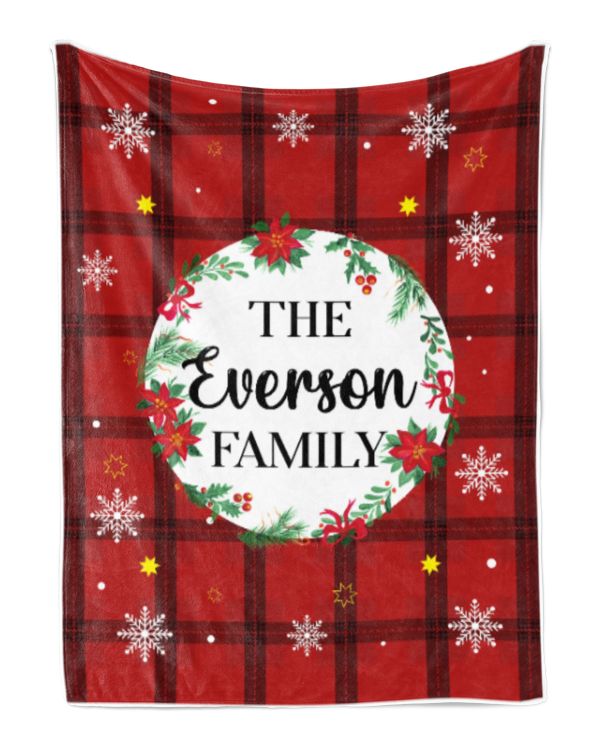 Merry Christmas Fleece Blanket, Personalized Christmas Blanket Gifts for Fbus03827 Everson XMASBL04