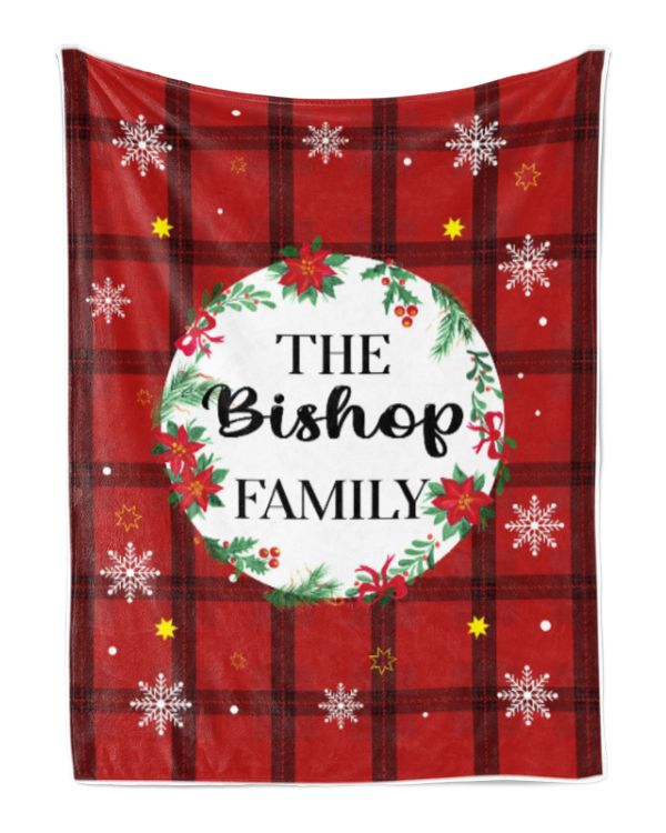 Merry Christmas Fleece Blanket, Personalized Christmas Blanket Gifts for Fbus02860 Bishop XMASBL04