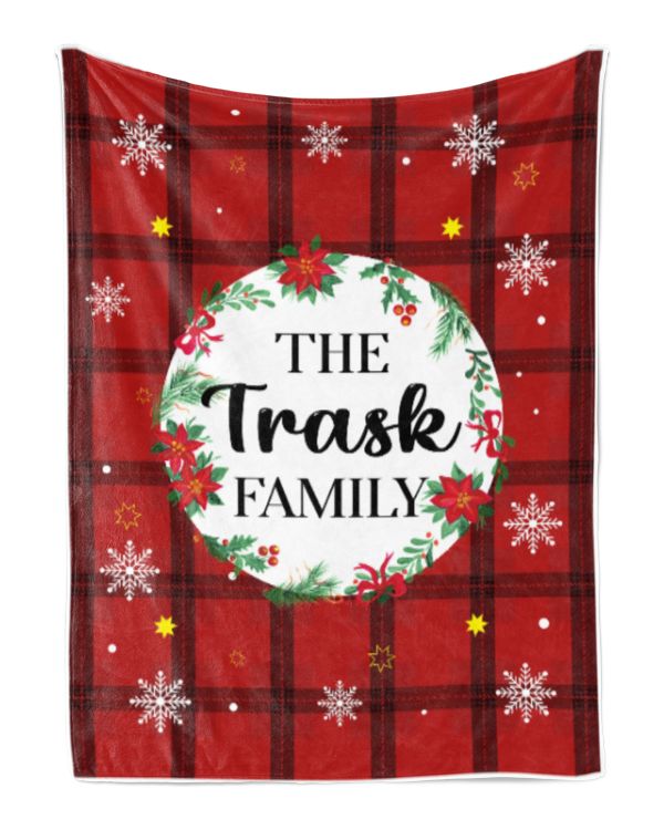 Merry Christmas Fleece Blanket, Personalized Christmas Blanket Gifts for Fbus08054 Trask XMASBL04