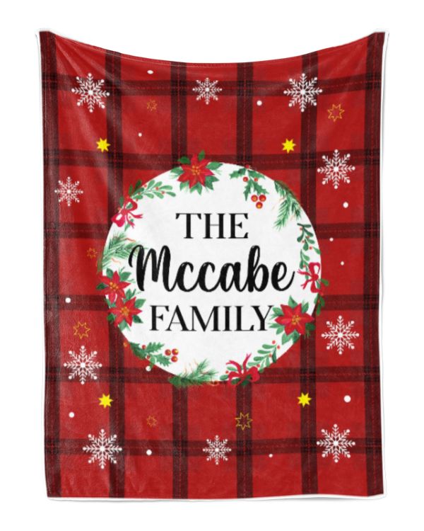 Merry Christmas Fleece Blanket, Personalized Christmas Blanket Gifts for Fbus02183 Mccabe XMASBL04
