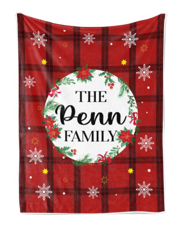 Merry Christmas Fleece Blanket, Personalized Christmas Blanket Gifts for Fbus00556 Penn XMASBL04