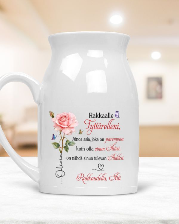 Ceramic Flower Vase Milk-Jug Shape