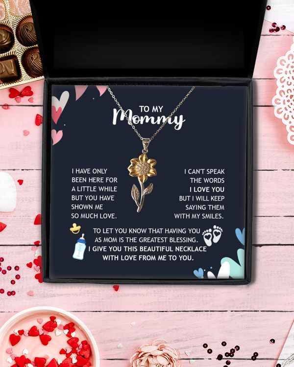 To My Mommy Necklace Gift For New Mom On Mother's Day Birthday Baby Shower and Anniversary