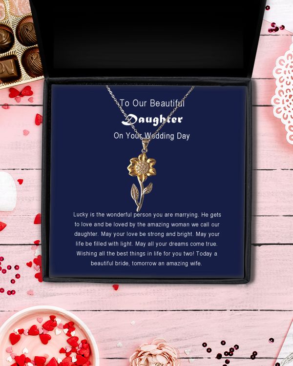 SenPrints Sun Flower Necklace With Message Card