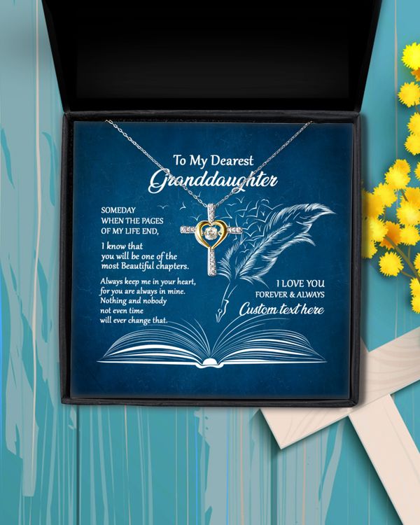 To my Dearest Granddaughter, Necklace With Meaningful Message Card & Gift Box for Granddaughter