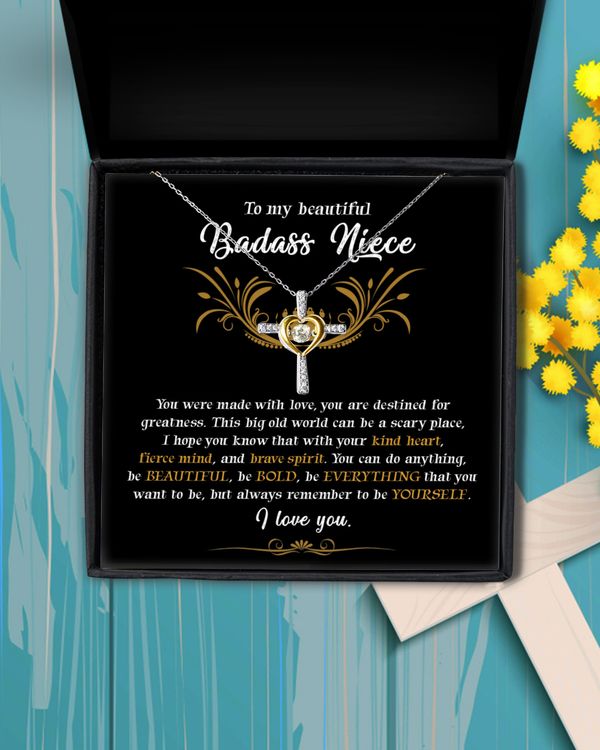 To My Beautiful Badass Niece Gift Necklace, Birthday Gift for Badass Niece, Gift for Niece from Aunt, Graduation Gift for Niece