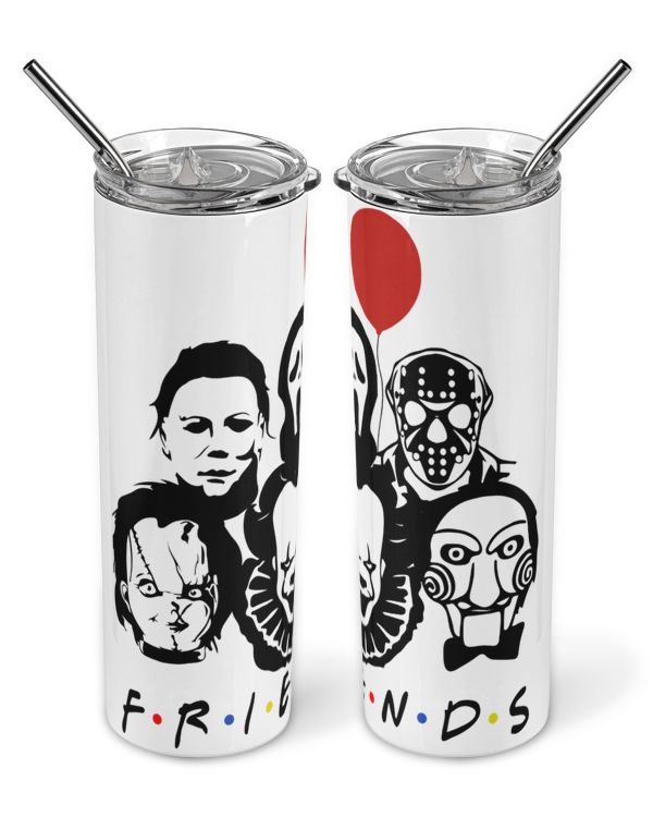 Friends Halloween Tumbler, horror clown faces