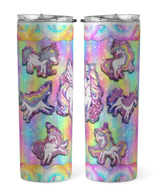 Skinny Tumbler Unicorn Rainbow Candy Galaxy
