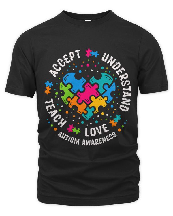 Teach Accept Understand Love Teacher Heart Autism Awareness