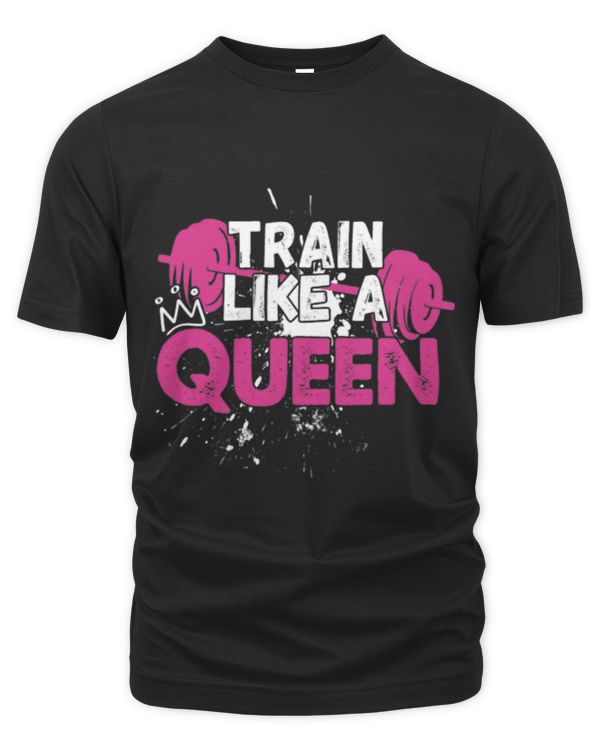 Gym Rat Train Like a Queen Motivational Women Teen Girl Tee