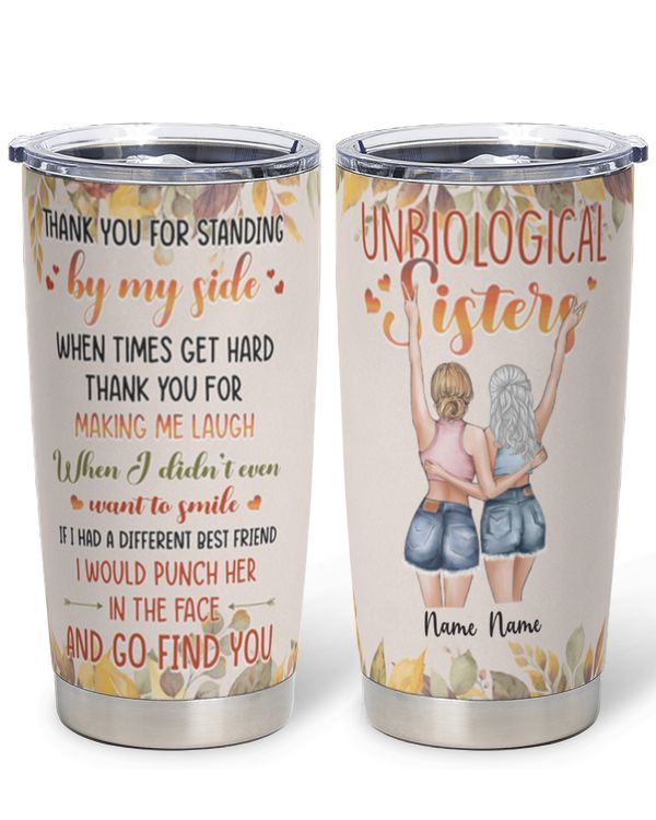 Personalized Fall Tumbler, Custom Friendship Gifts, Thanksgiving Gift for Best Friend, Bestie, BFF